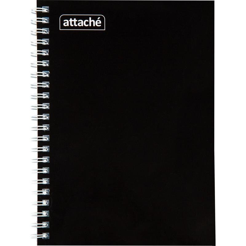 Бизнес-тетрадь А5 80л  ATTACHE, спираль, черный, блок 60г, обложка 215г, 1441837