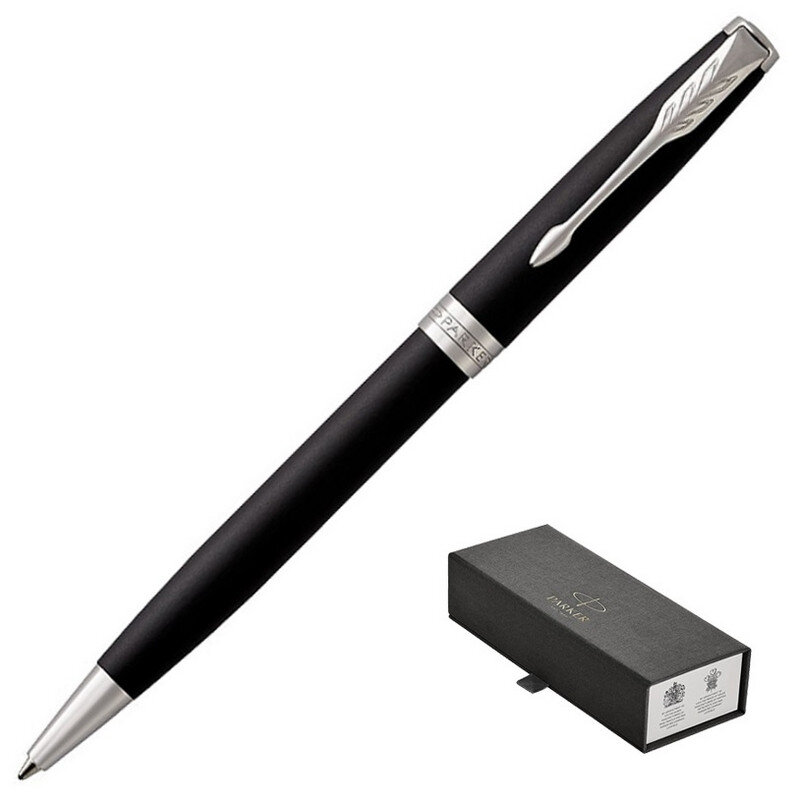Ручка шариковая  PARKER SONNET MATT BLACK CT черный 0,8мм,шар1,0мм, 1931524, 691203