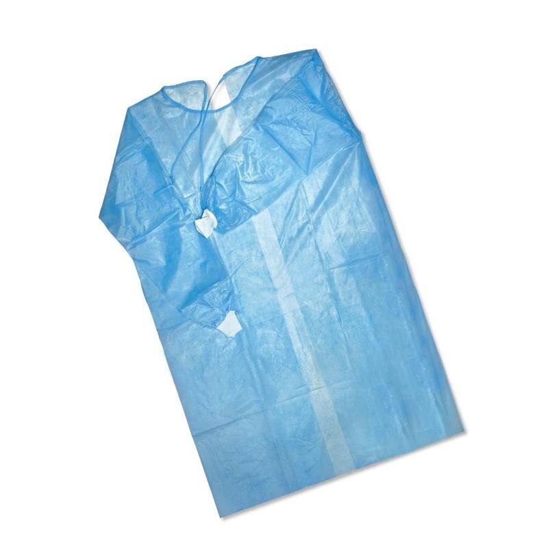 Халат н/с , на завязк, рук.манж, дл.140см, XL, пл 25, голуб, 10 шт/уп, 1634593