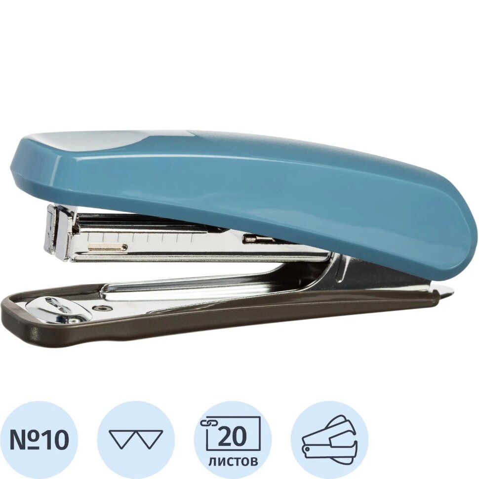 Степлер Комус  Elegans(№10) 1111 синий до 20л. антистеп, 390551