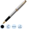 Ручка перьевая PARKER SONNET STAINLESS STEEL GT 2черных картр тонк 1931504, 691206