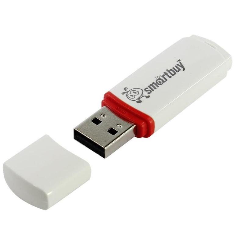 Флеш-память Smartbuy Crown, 16Gb, USB 2.0, бел, SB16GBCRW-W, 445907